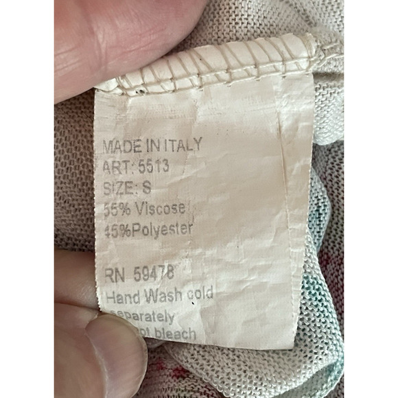 Elena Baldi Italy Kimono Open Knit Cardigan Size Small Cottage Floral Fairy - Picture 5 of 7